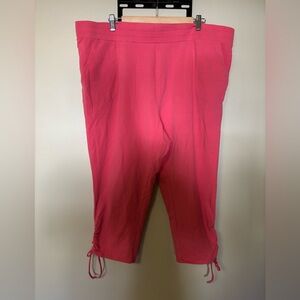 Pink Cropped Pants with Elastic Waistband Belle Beach by Kim Gravel